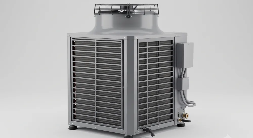VRF outdoor condensing units on a rooftop plant deck