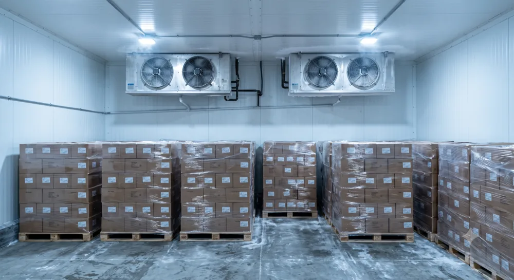 Evaporator fan units in a cold storage room